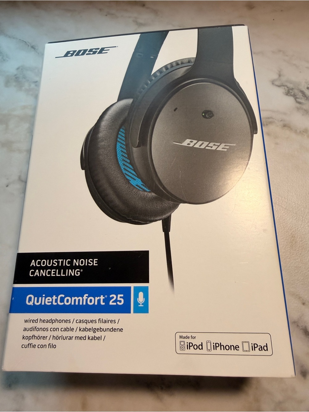 Bose QuietComfort 25 On-Ear Headphones - Black with Blue Accents
